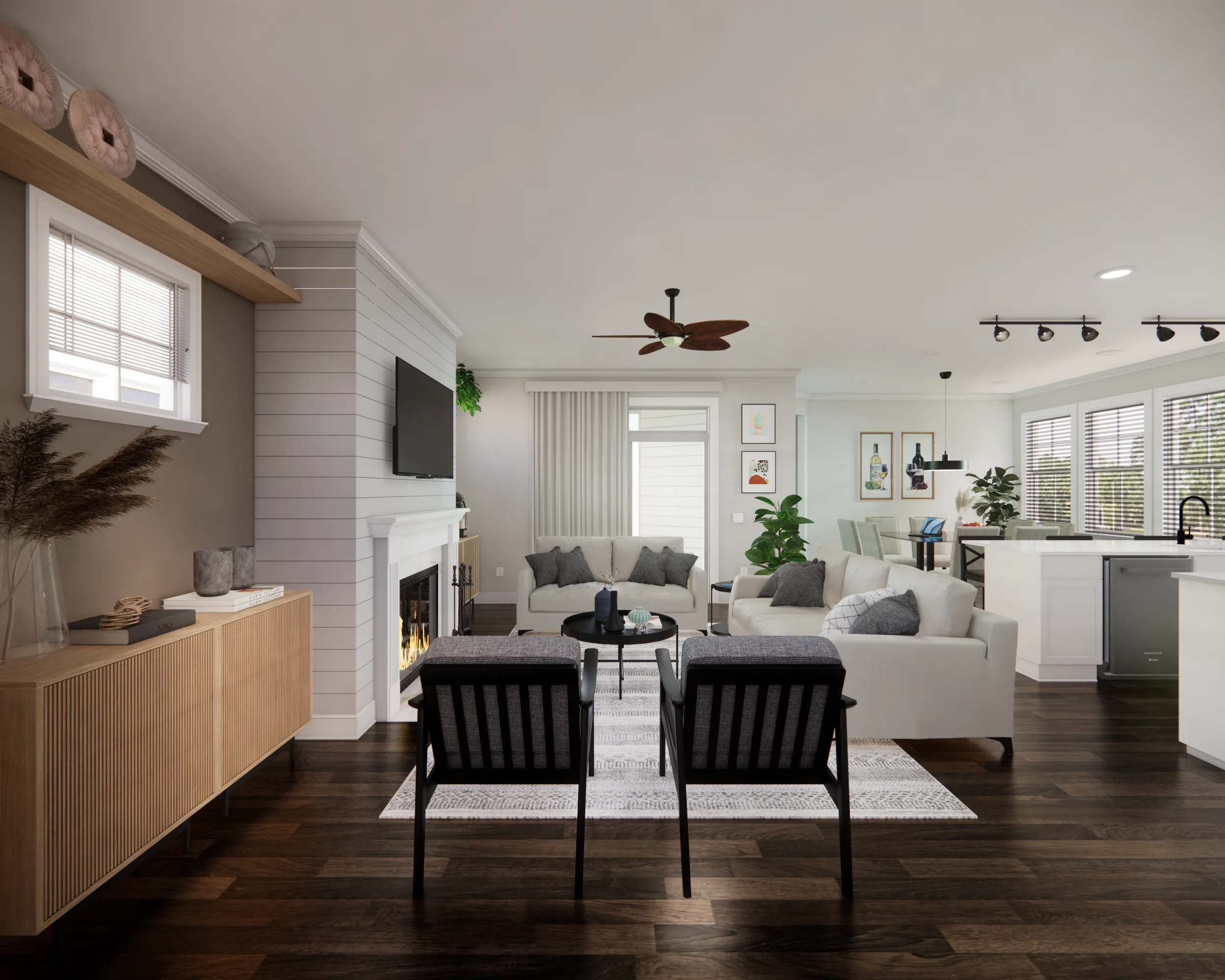 Room renovation with intentional layout and elevated finish selections by Finch Home Studio in North Carolina