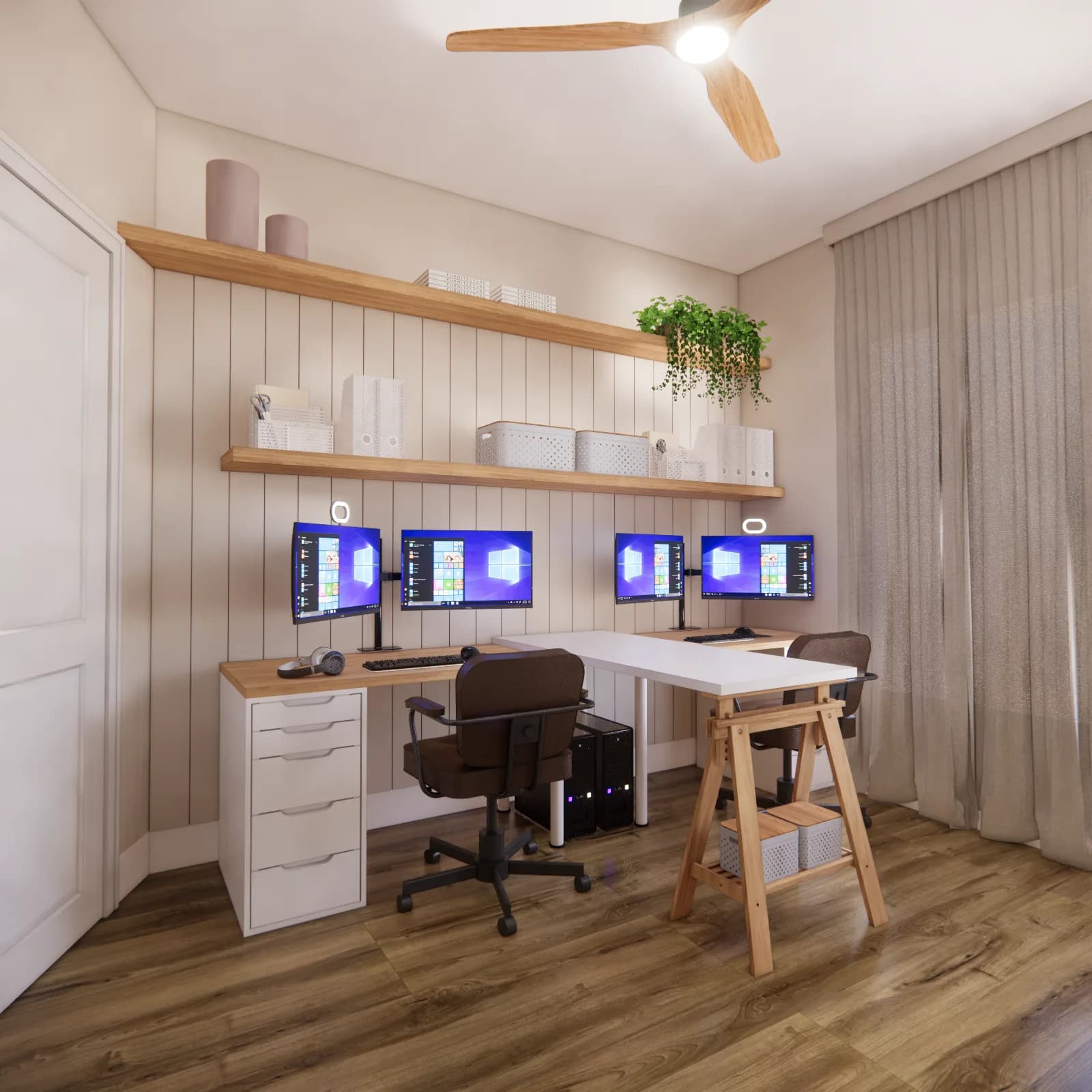 Living and work zone layout designed for function, scale, and visual balance by Finch Home Studio in North Carolina